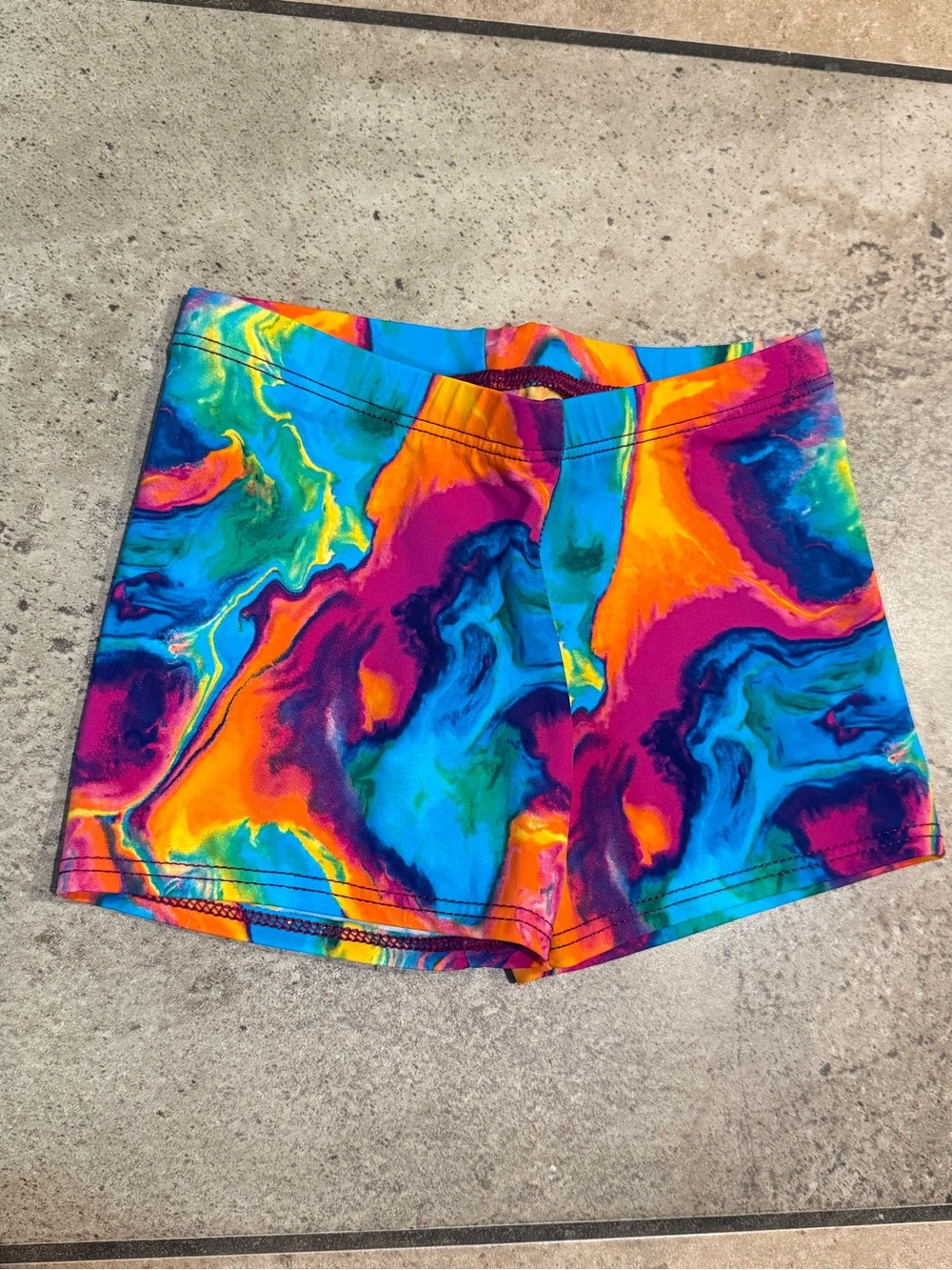 EUC Motionwear Multicolor Marbled Dance Shorts